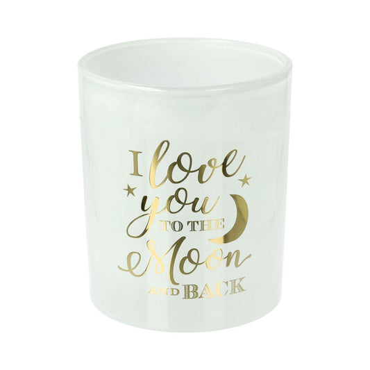 Oxford Candle Jar - Transparent White - Gold Foil "Moon" - Large - 1 of