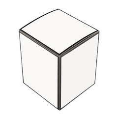Danube Candle Box - No Window - White with Black Edge - Medium - 12
