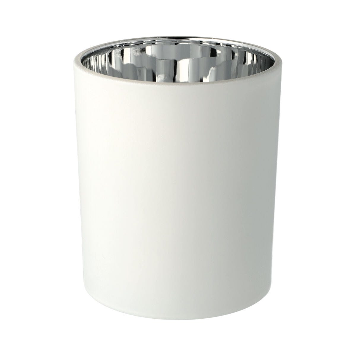 Oxford Candle Jar - Electroplated Silver & White - Large - 1