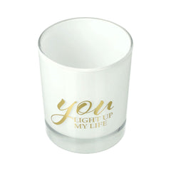 Oxford Candle Jar - White - Gold Foil "Light Up" - Large - 1 of