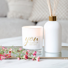Oxford Candle Jar - White - Gold Foil "Light Up" - Large - 1 of