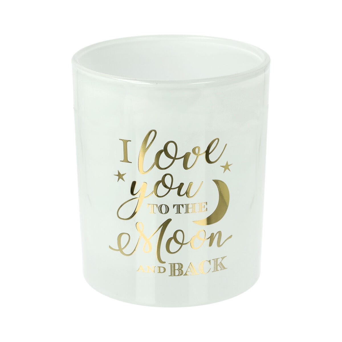 Oxford Candle Jar - Transparent White - Gold Foil "Moon" - Large - 1 of