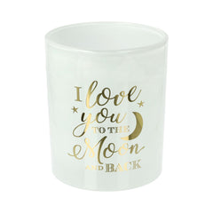 Oxford Candle Jar - Transparent White - Gold Foil "Moon" - Large - 1 of