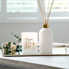 Oxford Candle Jar - Transparent White - Gold Foil "Moon" - Large - 1 of