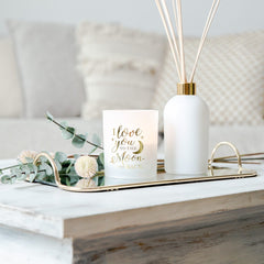 Oxford Candle Jar - Transparent White - Gold Foil "Moon" - Large - 1 of